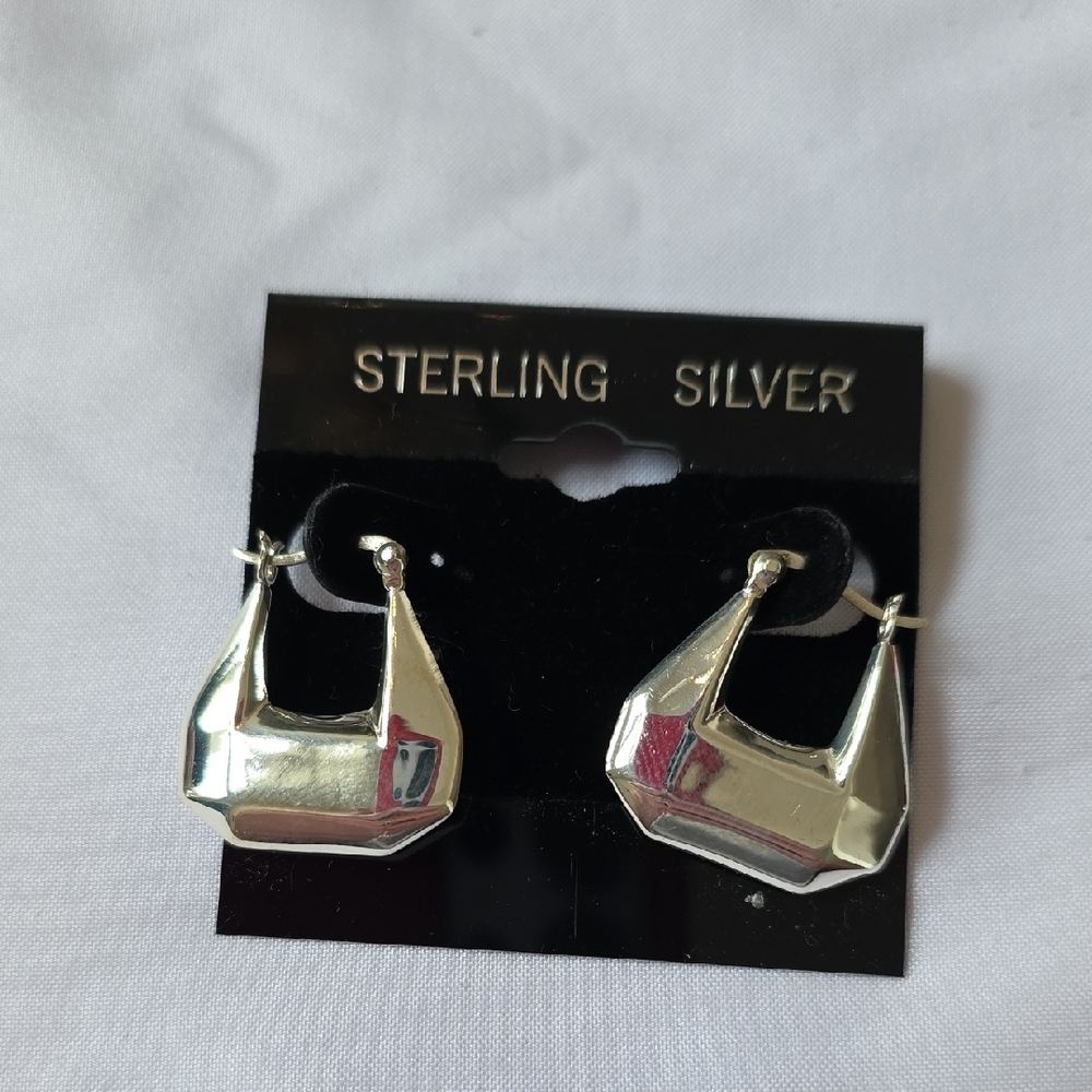 Sterling Silver Hoop Earrings - Picture 2 of 2